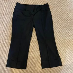 Express Design Studio Women’s Editor Cropped Dress Pants black pinstripes 10